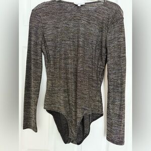Gilli metallic Long Sleeve Bodysuit Sweater